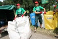 Exchange of the green point for sorted waste